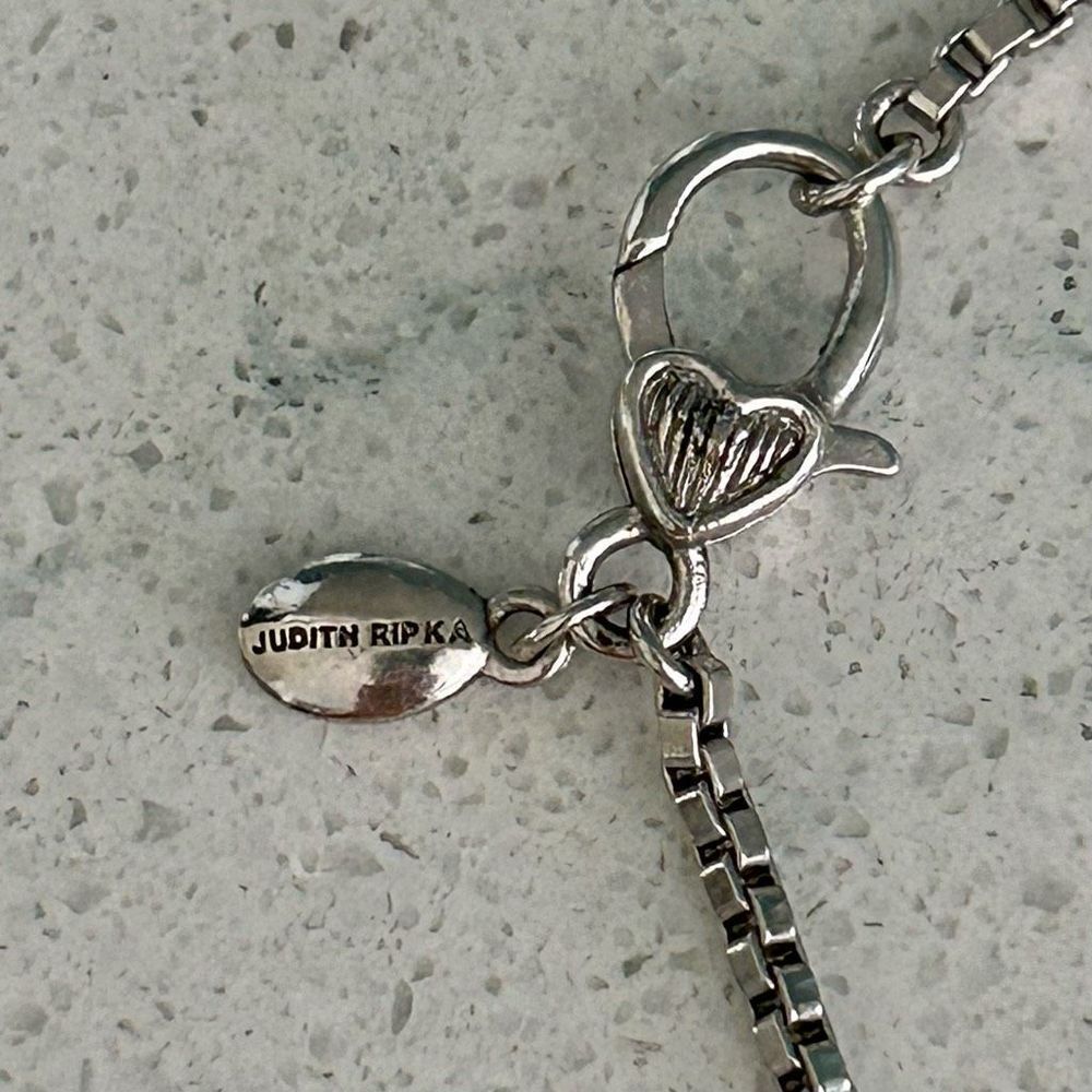 Judith Ripka Silver Cross Pendant with Mother-of-Pearl and Purple Stone - Picture 9 of 9